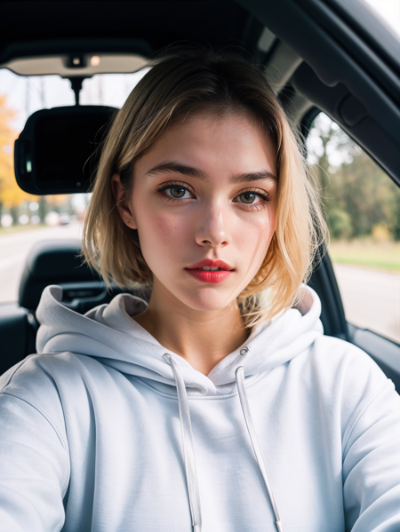 3978526287-1709830998-RAW photo, a 22-year-old blonde girl, upper body, selfie in a car, blue hoodie, inside a car, driving, lipstick, soft lighting,.png